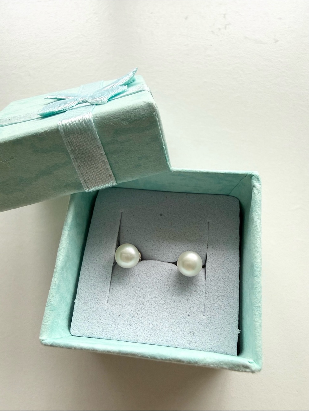 Classic White Pearl Stud Earrings in Sterling Silver